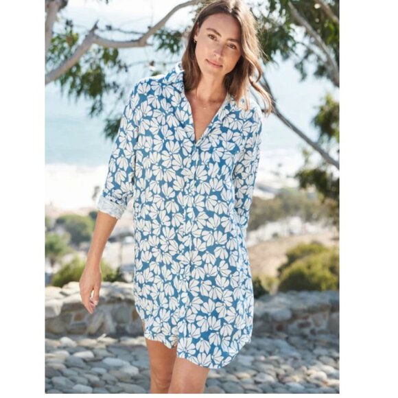 Frank & Eileen Dresses & Skirts - Frank & Eileen Mary Classic Linen Shirt Dress in Blue Floral